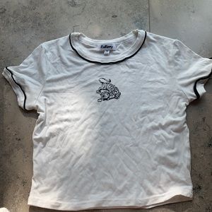 white and black baby tee